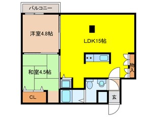 ソレイユ王塚台(203)の物件間取画像